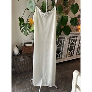 Vintage Petra Fashions Lace Maxi Slip Dress // Coquette Bridal White